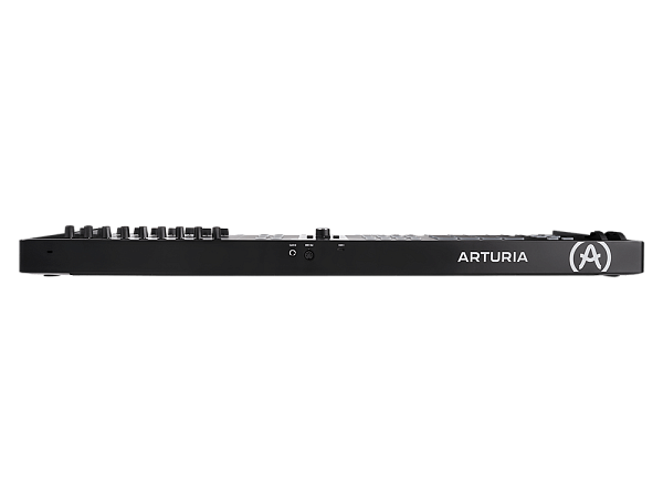 MIDI клавиатура [231532] Arturia [KeyLab Essential 61 mk3 Black] 61 клавиша, LCD дисплей, 9 энкодеров, 8 пэдов, 9 фейдеров, 12 кнопок управления, колеса высоты тона и модуляции, 1/4" Jack вход для педали, MIDI выход, Type-C