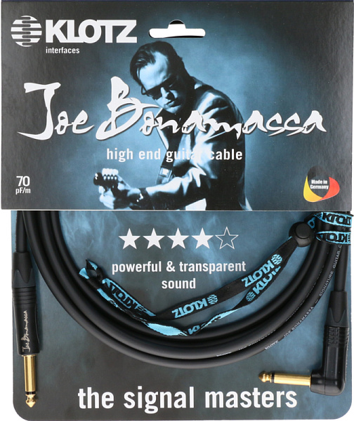 JBNPR0.30 Joe Bonamassa Кабель инструментальный, прямой/угловой, 3м, Klotz