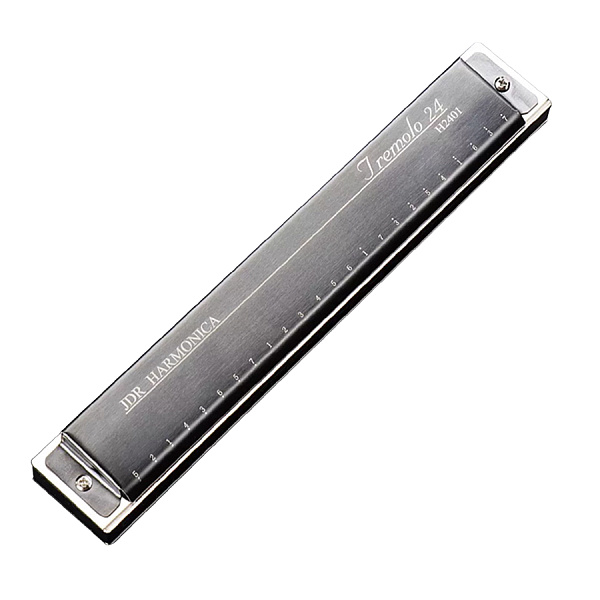 H2401GY Губная гармошка, тональность С, тремоло, серая, JDR