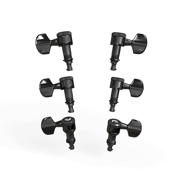 PWAT-332L Auto-Trim Колки для гитары, 3+3, локовые, черные, D'Addario