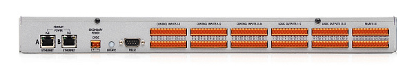Блок расширения [BSSBLUGPX-EUFX] BSS [BLU-GPX] 36хGPI, 23хGPO. Разъёмы: Phoenix/Combicon. Вых.реле: 8х NC/NO. RS232, 2х PoE-Ethernet (RJ45), max. расстояние 100 м. 12VDC. RS232 (DB-9 male). ПО HiQnet London Architect. 1U.