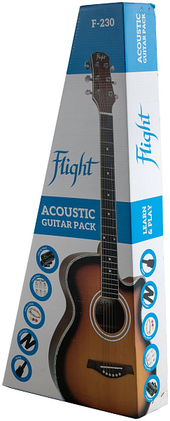 FLIGHT F-230 BLK PACK - Гитара акустическая в наборе
