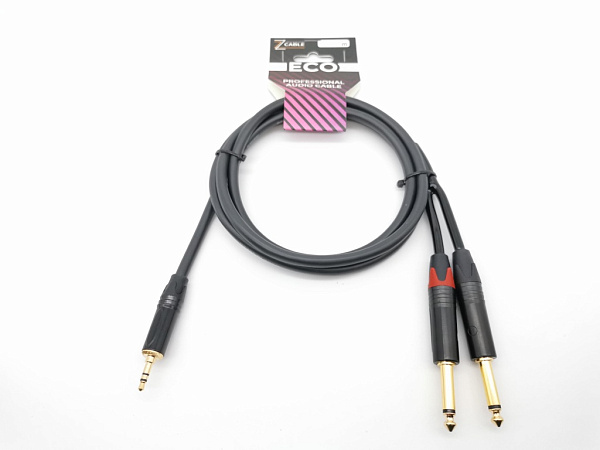 E35-3,5-2J-0200-0 Кабель аудио 3.5-2х6.3мм, 2м, ZZcable