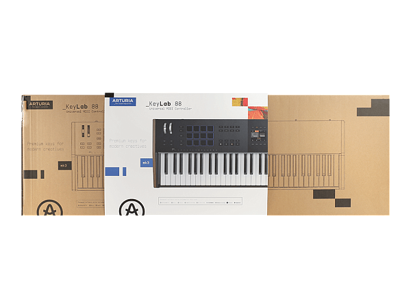 MIDI клавиатура [231642] Arturia [KeyLAB 88 MK3 Black] 88 клавиш, полновзвешенная с velocity&aftertouch, молоточковая механика Fatar