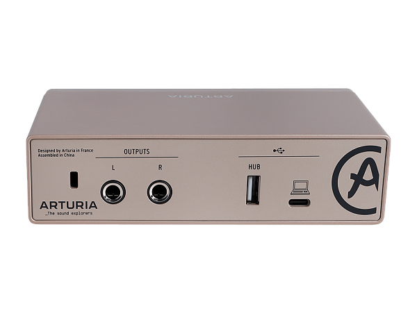 Аудиоинтерфейс USB [800121] Arturia [MiniFuse 1 Champagne] 24бит/192кГц, комбинированный разъем XLR и 6.3 мм для записи инструментов и вокала с фантомным питанием 48 В, выходы на монитор (L/R Jack), выход для наушников