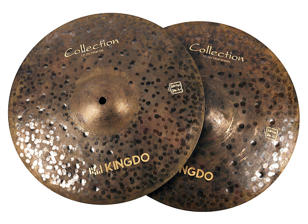 Тарелки хай-хэт 13" [13" COLLECTION ARTIST DRY HI-HAT] KINGDO [13" COLLECTION ARTIST DRY HI-HAT] сплав В20, ручная работа, специальное окисление