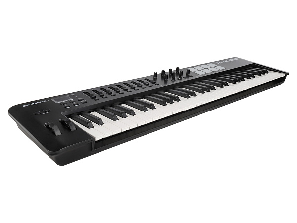 MIDI клавиатура [OXYGEN61MKV] M-audio [Oxygen 61 MKV] 61 клавиша, LCD дисплей, 8 энкодеров, 8 пэдов, 9 фейдеров, 12 кнопок управления, колеса высоты тона и модуляции, smart control, auto-mapping, встроенный арпеджиатор, 1/4" Jack вход для педали сустейна