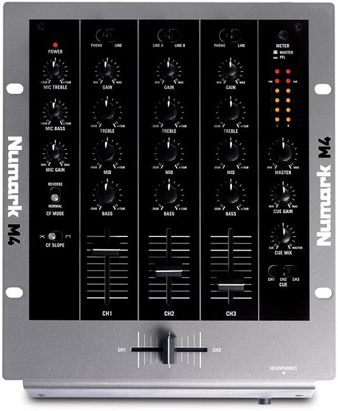 NUMARK M4, 3-канальный профессиональный 10' микшер входы: 2 phono/линейных,...