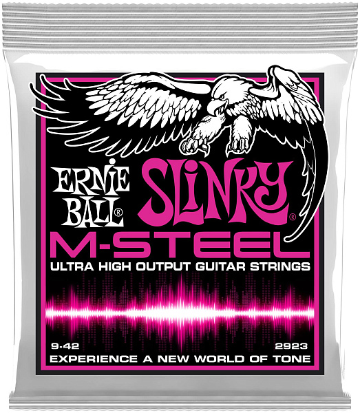ERNIE BALL 2923 M-Steel Slinky Super 9-42 - Струны для электрогитары