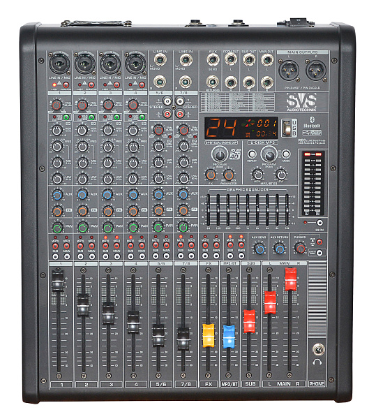 SVS Audiotechnik PM-8A - Активный аналоговый микшерный пульт, 8 каналов