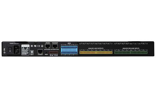 Аудиопроцессор Intrend [ITDSP-0808Dv2] цифровой, 8x8 аналоговых входов/выходов, AEC, AFS, ANC, Dante 8x8, USB-B 2x2 на задней панели, 8 портов GPIO, управление по RS232/485, IP