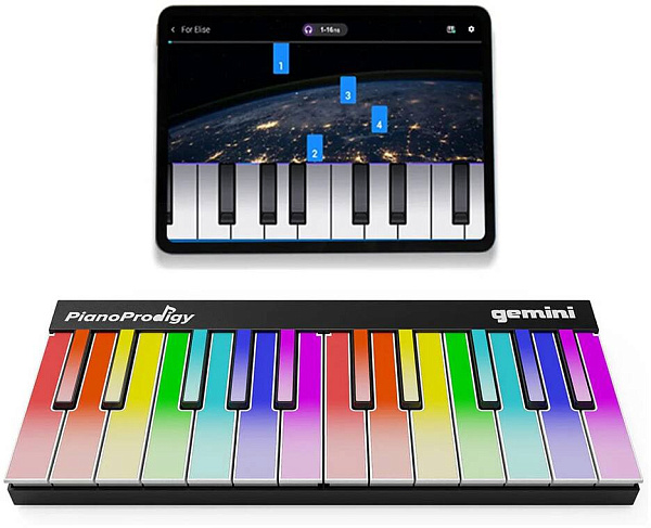 GEMINI GPP-101 PianoProdigy - MIDI клавиатура 24 клавиши, RGB подсветкой...
