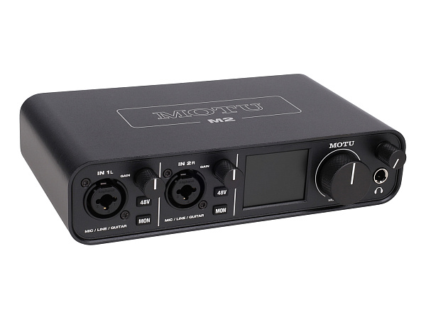 Аудиоинтерфейс USB [3120/3121] Motu [M2] АЦП/ЦАП: 24 бит/192 кГц, ЦАП ESS Sabre32 Ultra, 120 дБ, THD+N: -110 дБ, 2xCombo XLR/TRS микр./инстр. Входа / 2xRCA выхода, 2x1/4" TRS Jack выхода, 1/4" TRS Jack выход для наушников, MIDI вход/выход, USB-C