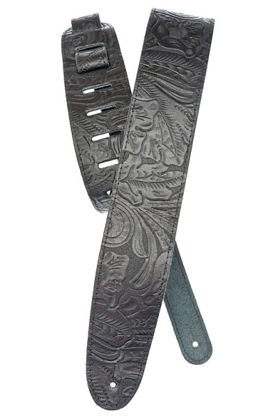 25LE00 Embossed Кожаный ремень для гитары, черный, Planet Waves