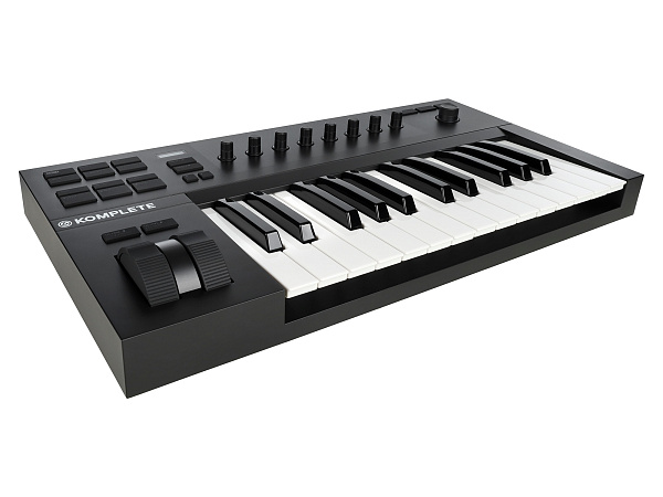 MIDI клавиатура [25230] Native Instruments [KOMPLETE KONTROL A25]  25 клавиш, полувзвешенная, 8 ручек управления, колеса высоты тона и модуляции, 4-позиционный энкодер, OLED-дисплей, TRS-вход для педали, USB-порт