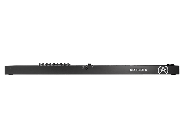MIDI клавиатура [231542] Arturia [KeyLab Essential 88 mk3 Black] 88 клавиш, LCD дисплей, 9 энкодеров, 8 пэдов, 9 фейдеров, 12 кнопок управления, колеса высоты тона и модуляции, 1/4" Jack вход для педали, MIDI выход, Type-C