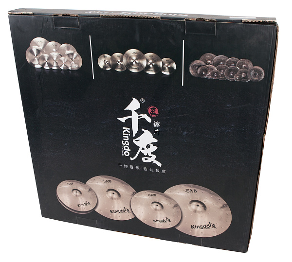 Комплект тарелок [SN8 SET 14"+16"+18"+20"] KINGDO [SN8 SET 14"+16"+18"+20"] Hi-Hat14", Crash16",Crash18",Ride20" полированные, сплав В8