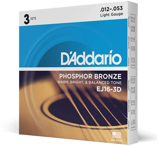 D'ADDARIO EJ16-3D - Струны для акустической гитары