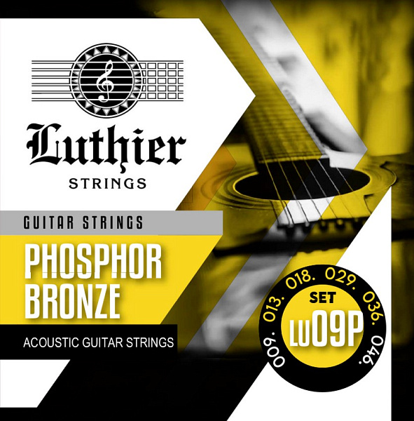 LU-9P Комплект струн для акустической гитары, фосфорная бронза, 9-46, Luthier