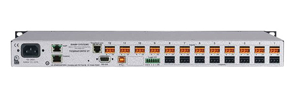 Аудиопроцессор BIAMP [TesiraFORTE VT] (DSP): 12 вх. c AEC. 8 вых., 8 CH по USB, 2-канальный VoIP-интерфейс SIP (RJ-45) + телефонный интерфейс FXO (RJ-11), OLED-дисплей, Ethernet, RS-232. ПО Tesira. Logic I/O. 1U.