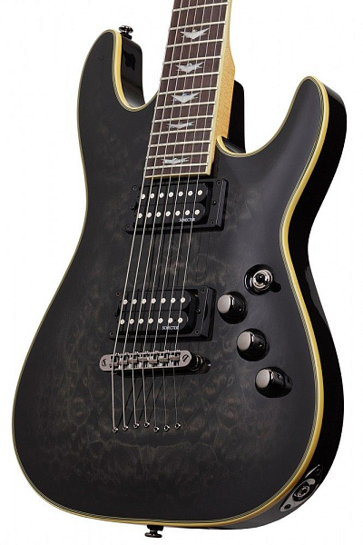 Электрогитара SCHECTER [OMEN EXTREME-7 STBLK]  7-струнная, корпус: красное дерево, топ: стеганый клен, гриф: клен: накладка: палисандр, 24 лада, цвет: See-Thru Black (STBLK)