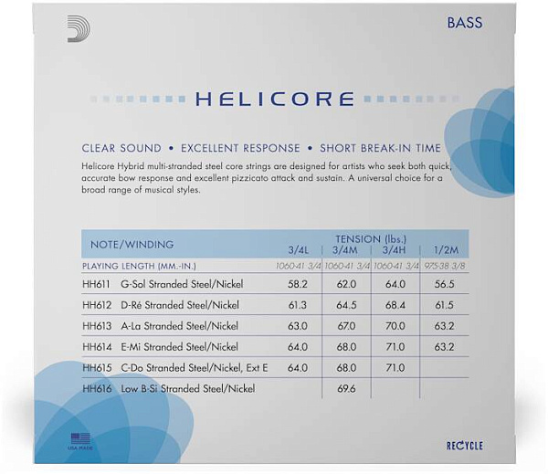 D'ADDARIO HH610 3/4M - Струны для контрабаса