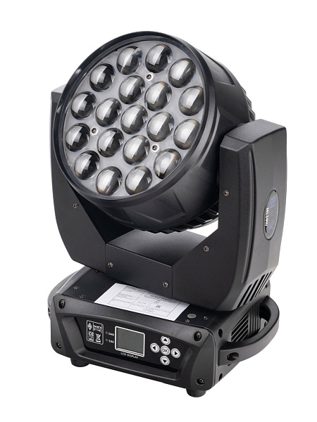 ML19W Моторизированная световая "голова", RGBW, LED 19х15Вт, Bi Ray