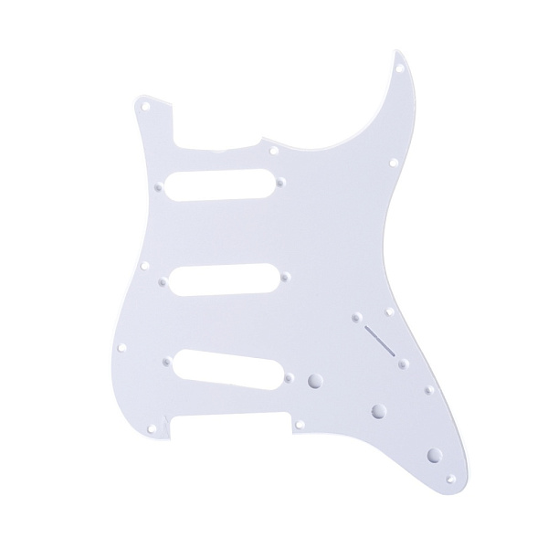 MX1388GW Пикгард для гитары Fender Stratocaster SSS, 1 слой, белая, Musiclily
