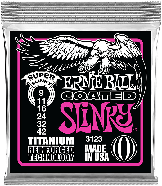 ERNIE BALL 3123 RPS Coated Titanium Slinky Super 9-42 - Струны для электрогитары