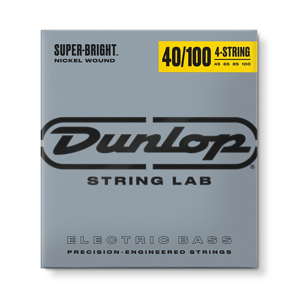 DBSBN40100 Super Bright Комплект струн для бас-гитары, никелированные, Light, 40-100, Dunlop