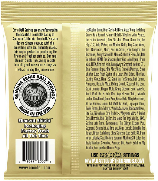 ERNIE BALL 2003 Earthwood 80/20 Bronze Medium Light 12-54 - Струны для акустической гитары