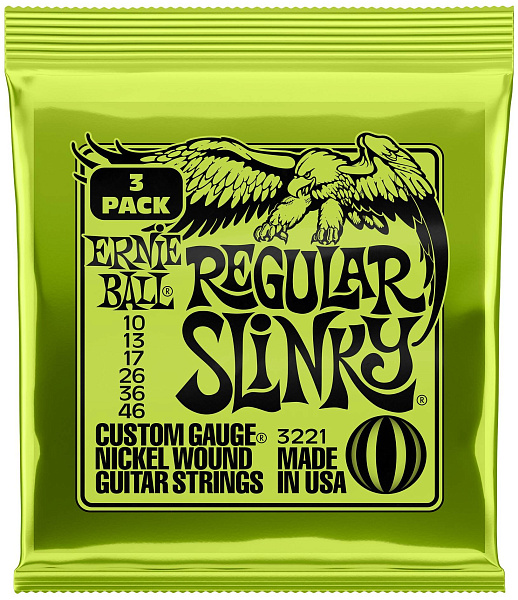 ERNIE BALL 3221 Nickel Wound Slinky Regular 3 Pack 10-46 - Струны для электрогитары