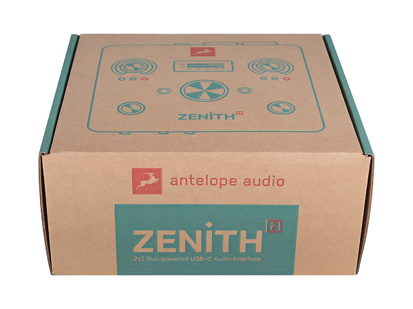 Аудиоинтерфейс Antelope Audio [Zenith 2] 32 бит/192 кГц, 2 линейных/инструментальных/микрофонных входа +48В с комбинированными XLR/Jack 6,3, 2 линейных выхода Jack 6,3 TRS,  выхода для наушников, MIDI вход/выход, DSP, TYPE-C