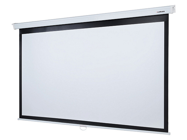 [LMP-100106CSR] Настенный экран Lumien [Master Picture CSR] 170x213см (раб.область 115х203 см) (92") MW FiberGlass черн. кайма по периметру, верх.кайма 52 см, механизм плавного возврата, возможность потолочн./настенного крепления  (белый корпус) 16:9