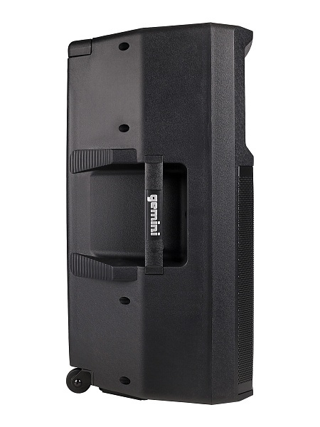 Акустическая система Gemini [GSP-2200] Активная, 2-х полосная, RMS/Peak 550/2200 Вт, АЧХ 40-20000 Гц, SPL 114 дБ, 15" ВЧ, 1,35" ВЧ, вх.: (2) XLR Mic, (2) 1/4" TRS Mic, 1/8” TRS AUX, RCA (L/R) AUX, XLR, вых.: XLR Mix, USB, SD, FM, Bluetooth