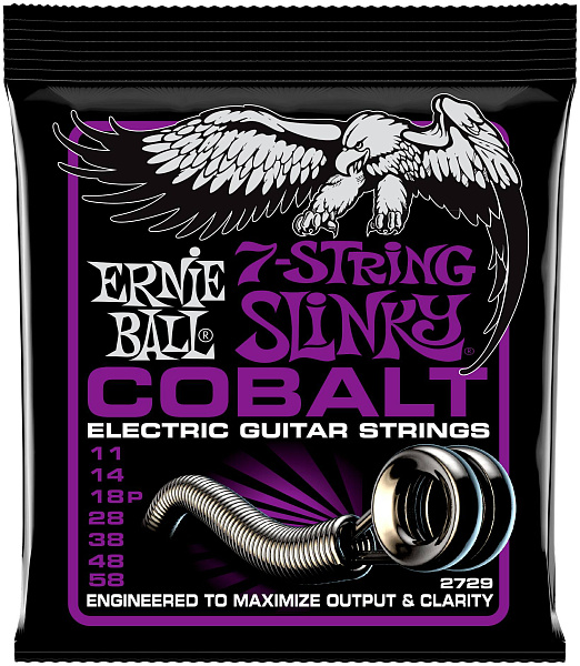 ERNIE BALL 2729 Cobalt Slinky Power 11-58 - Струны для электрогитары 7-струнной