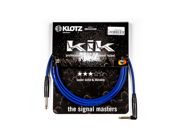 KIKKG4.5PRBL KIK Кабель инструментальный 4,5м, прямой/угловой коннекторы, Klotz