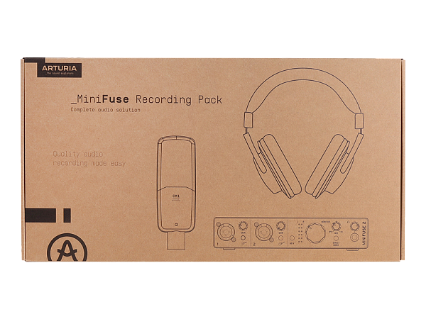 Аудиоинтерфейс USB [800212] Arturia [MiniFuse Recording Pack White] комплект: MiniFuse 2, микрофон CM1, поп фильтр, наушники EF1 и XLR кабель. Цвет - белый