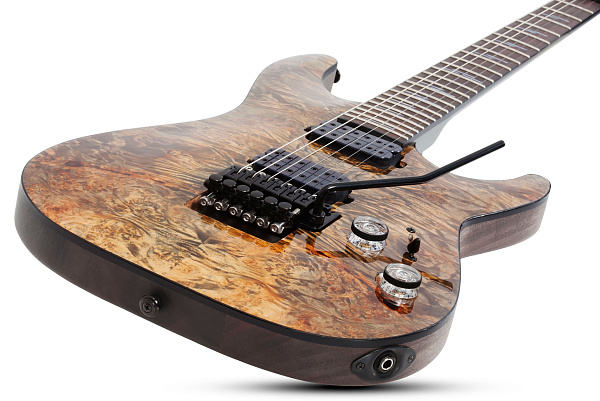 Электрогитара SCHECTER [OMEN ELITE-6 FR CHAR]  6-струнная, корпус: красное дерево, топ: кап, гриф: клен, накладка: палисандр, 24 лада, FloydRose цвет: Charcoal (CHAR)