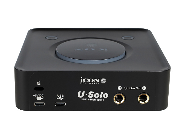 Аудиоинтерфейс USB [110313A2006] Icon [USolo] АЦП/ЦАП 24 бит/192 кГц, 20-20000 Гц, 108 дБ, S/N: -108 дБ, THD+N: -91 дБ, Combo XLR/TRS микр. вход / 2x1/4" TS лин. выхода, 1/4" TRS выход для наушников, USB-C