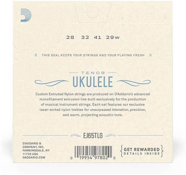 D'ADDARIO EJ65 TLG - Струны для укулеле тенор