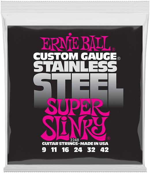 ERNIE BALL 2248 Stainless Steel Slinky Super 9-42 - Струны для электрогитары