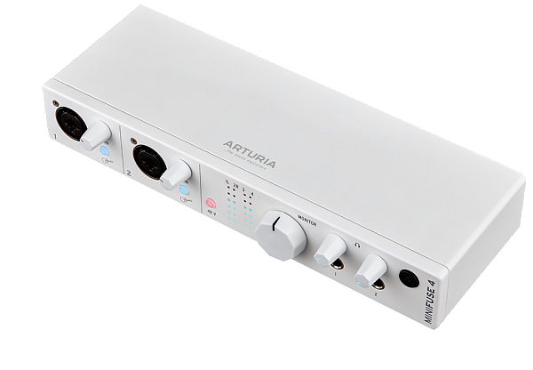 Аудиоинтерфейс USB [800113] Arturia [MiniFuse 4 White] 24бит/192кГц,  два комбинированных входа XLR-1/4” (микрофонный/линейный/инструментальный)  +48 В, два входа 6,3 Jack, 4 выхода 6,3 Jack, 2 выхода для наушников, MIDI In/Out, 2x USB Hub