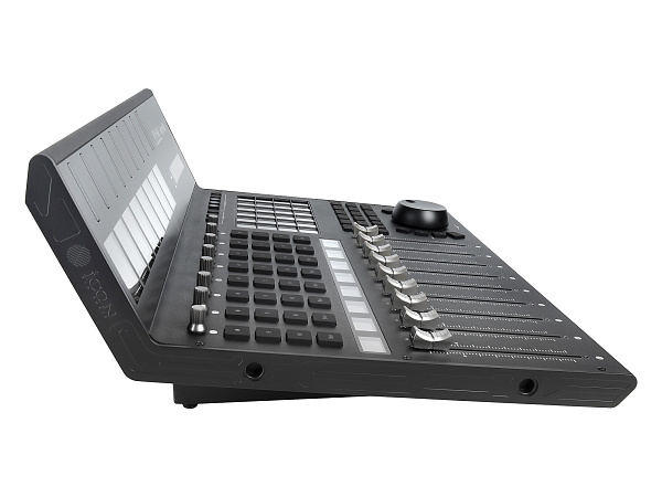 MIDI контроллер [110205A2020] Icon [V1-M] USB MIDI DAW контроллер, 9 моторизованных фейдеров, 8 двухфункциональных энкодеров, программируемый 7-дюймовый цифровой сенсорный дисплей, LED-индикаторы, 12-ти сегментный Master стерео индикатор