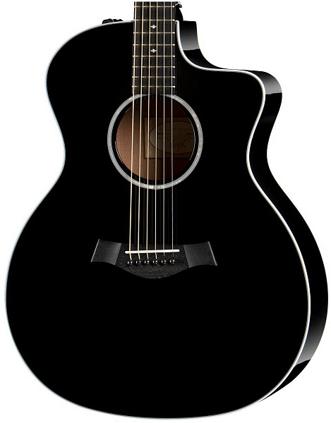 TAYLOR 214CE-BLK DLX электроакустическая гитара, цвет чёрный, в комплекте...