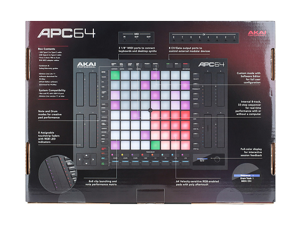 MIDI контроллер [APC64] AKAI [APC64] 20 кнопок, 64 пэда, 4 энкодера, USB-B