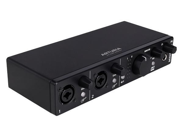 Аудиоинтерфейс USB [800102] Arturia [MiniFuse 2 Black] 24бит/192кГц, два комбинированных входа XLR-1/4” (микрофонный / линейный / инструментальный уровень) с фантомным питанием +48 В, выходы на монитор (L/R Jack), выход для наушников, MIDI In/Out