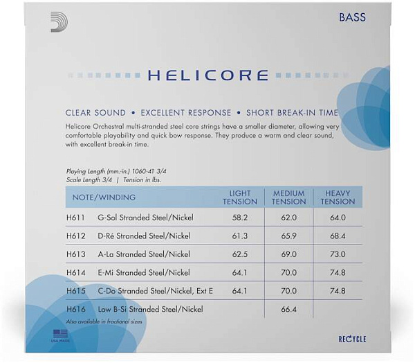D'ADDARIO H610 3/4M - Струны для контрабаса