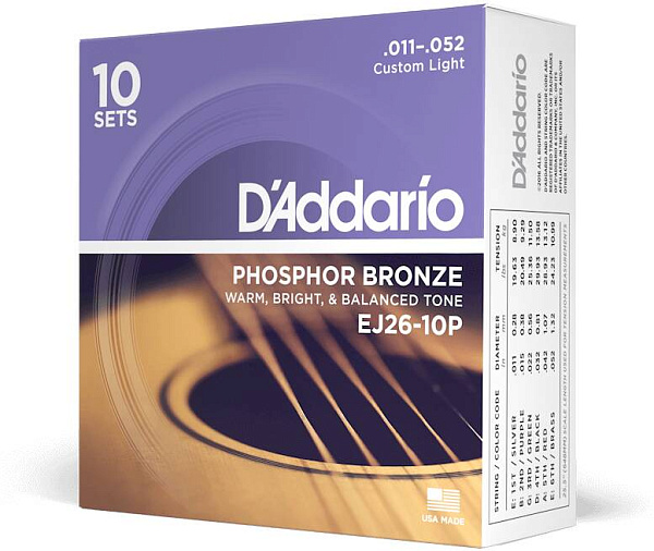 D'ADDARIO EJ26-10P - Струны для акустической гитары