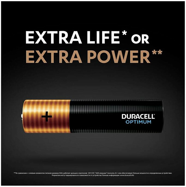 DURACELL LR03-4BL Optimum уп 4 шт - Батарейка тип AAA
